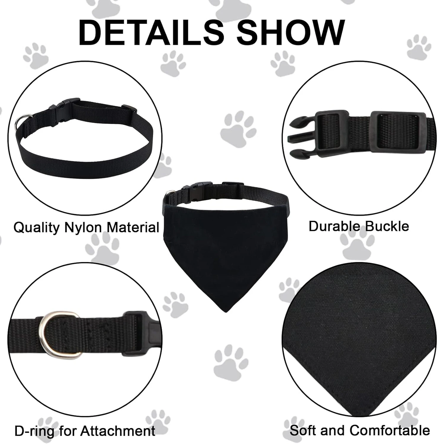 Sucado Hunde- und Katzen-Hochzeitskostüm-Halsband, Geeignet für Partys, Verstellbares Hunde-Bandana mit Schnellverschluss und D-Ring – Detail 4