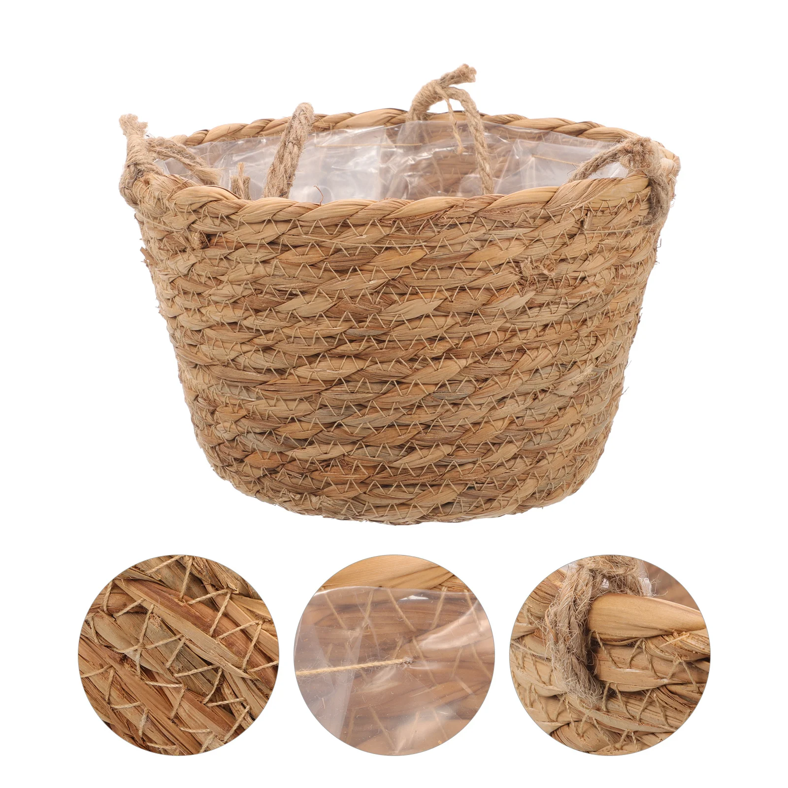 

Hanging Flower Basket Natural Rattan Planter for Living Room Bedroom Terrace Garden Decorative Storage Container