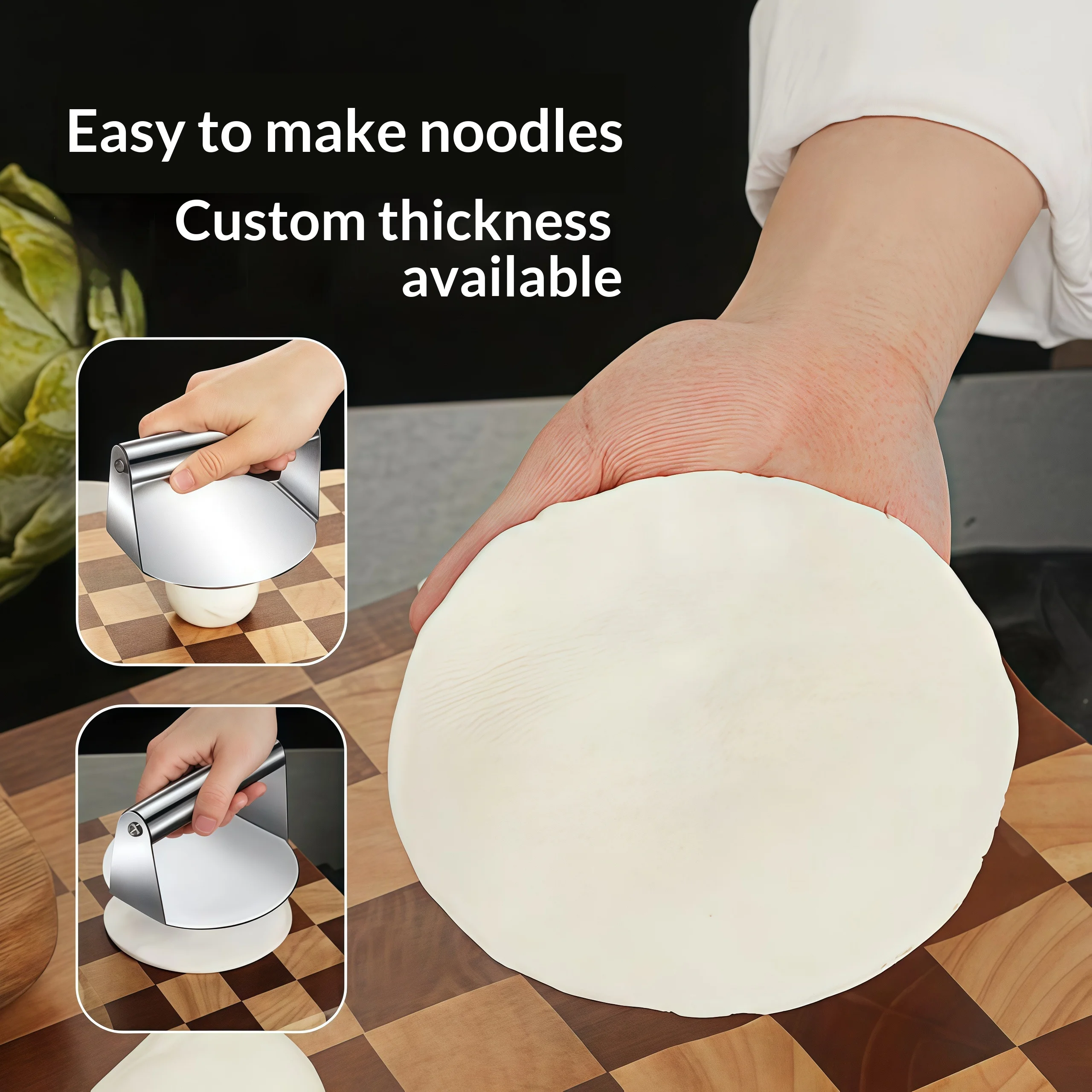 Stainless Steel Burger Press Circular Dough Press Non‑Stick Meat Smasher for Hamburger Tortilla Dumpling Skin Kitchen Tool