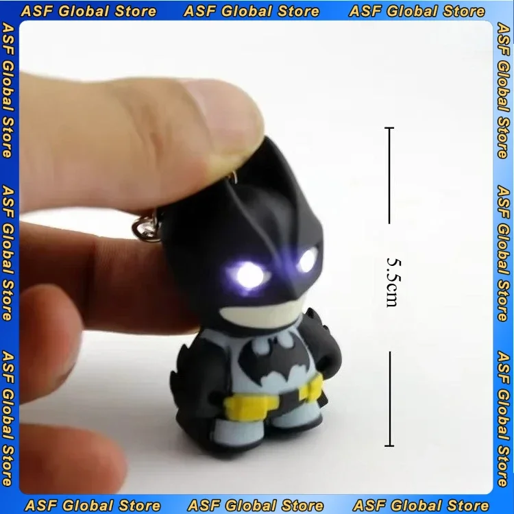 6cm The Dark Knight Rises Figures Batman Eyes Glow Keychain Action Figure Anime Collectible Model  Birthday Gift Toys Game Kids