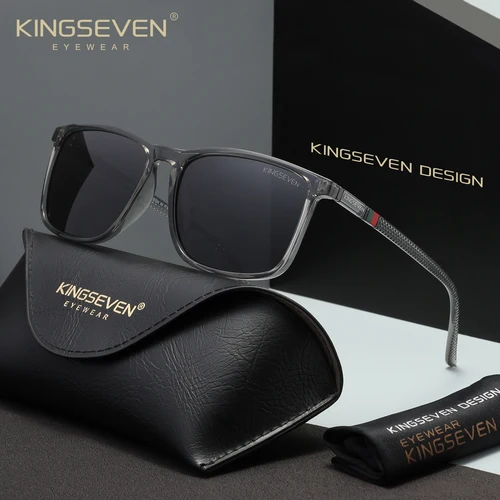 Imagen 2 del producto KINGSEVEN, gafas de sol polarizadas a la moda para hombres y mujeres, protección UV400, gafas de pesca rectangulares Casaul, gafas clásicas para conducir al aire libre