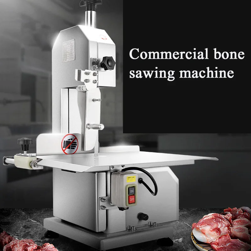 Commercial Electric Meat Bone Saw Machine 650W/ Stainless Steel Blade Bone Bandsaw Machine Workbench Countertop Bonesaw