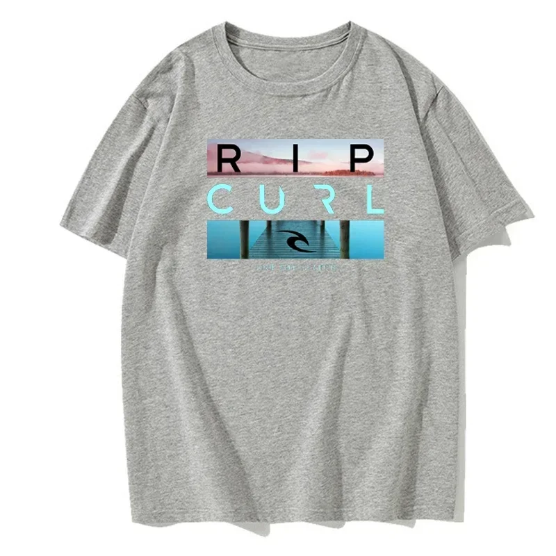 Selling Rip Live the Search Beauty Curl Logo Men T Shirt Summer Amazing Quality 100% Cotton White Top Tees Male New T-Shirt