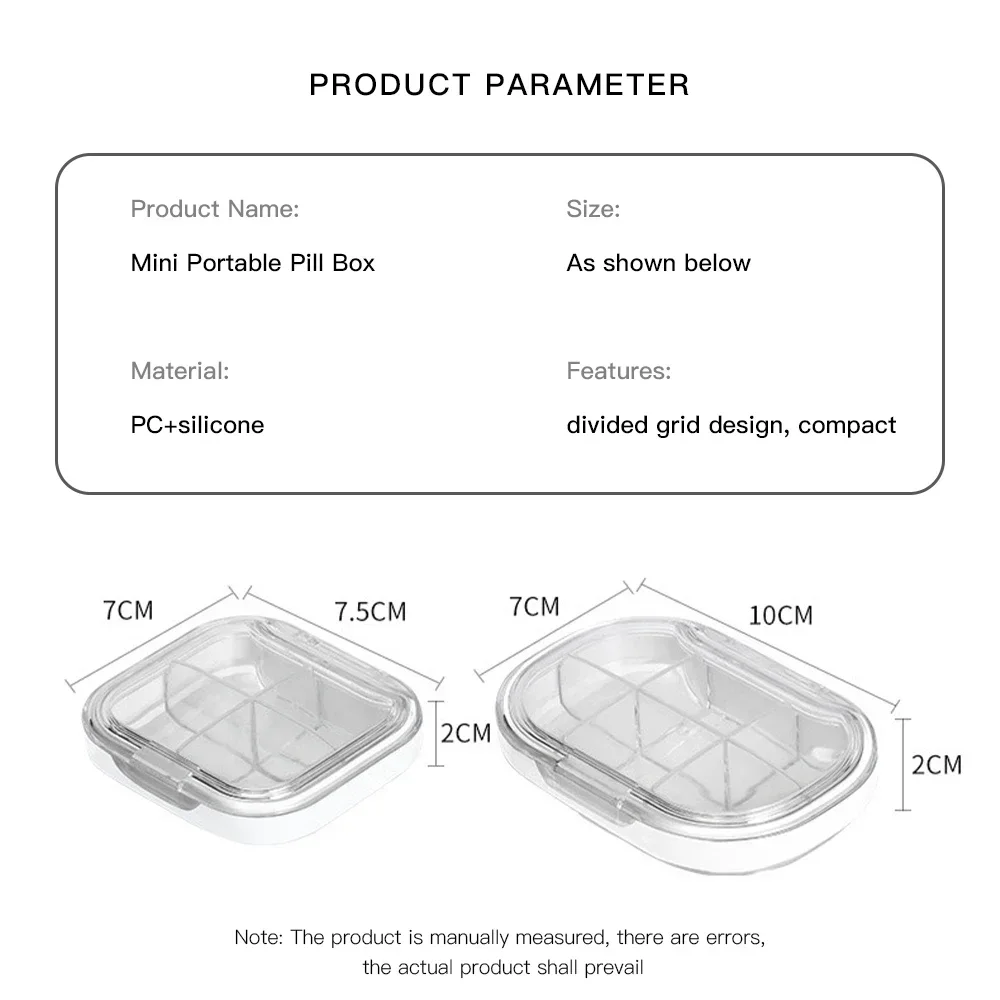 4/6 Grids Pill Box Vitamin Storage Tablet Holder Pill Case Container for Medicines Pills Dispenser Pillbox Waterproof Pastillero