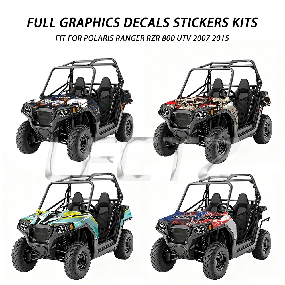 Thickened Graphics Kits Fit for POLARIS Ranger RZR 800 2007 2008 2009 2010 2011 2012 2013 2014 2015 UTV Decor Stickers Decals