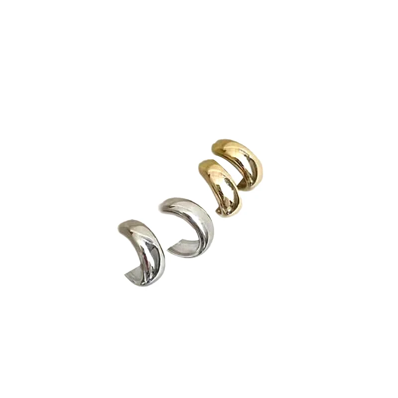 NEW 1Pair Gold Silver Color C-Shaped No Piercing Ear Cuffs For Women Fashion Simple Ins Style Earrings Jewelry Accessories Gifts