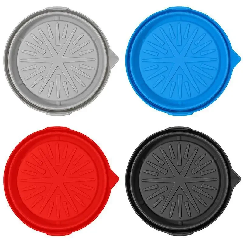 

Waffle Tool Set Air Fryer Pot Silicone Basket Round Foldable Thickened Oven Baking Tray Pizza Fried Chicken Airfryer Mat