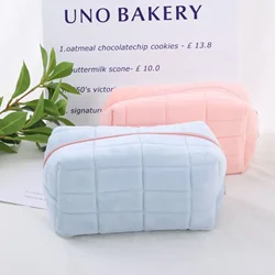 1pc Pink/White/Blue/Purple Pillow Design Cosmetic Bag Pencil Case Pen Pouch Large-capacity Student Storage Pencil Case