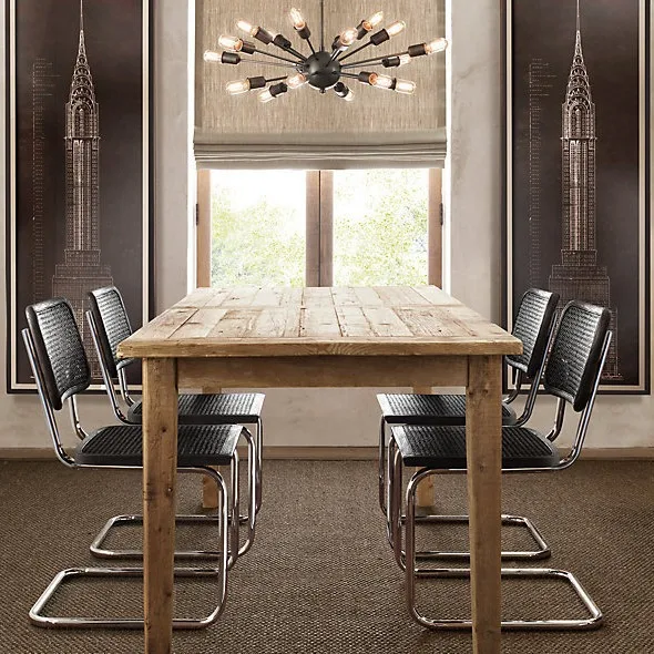 

Solid wood household long dining table American furniture Western dining table Small apartment tea table