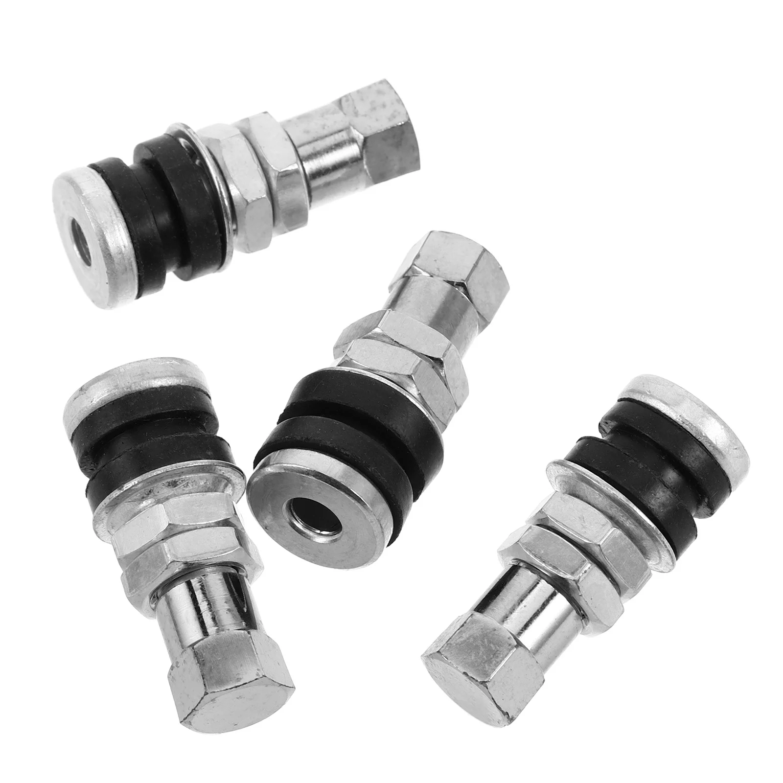 

4pcs Metal Valve Stems For Motorcycle Vehicle Tires Leak-Proof Tubeless Air Valve Stem Replacement Heavy Duty Wheel Accessory