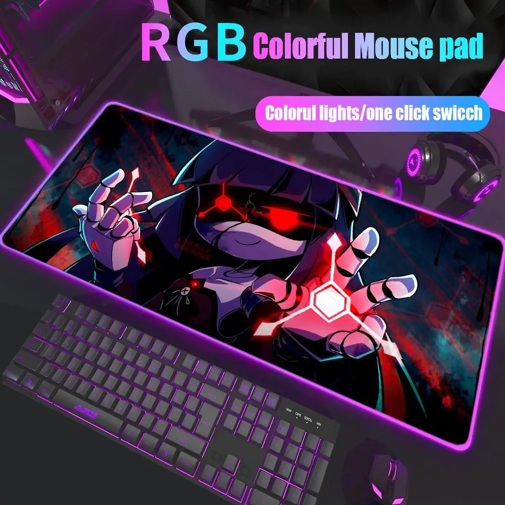 

Murder Drones N V J Mouse Pad Gamer Rgb Desk Mat Back Light Led Mousepad Setup Gaming Accessories Deskmat Big Mousepad Backlight