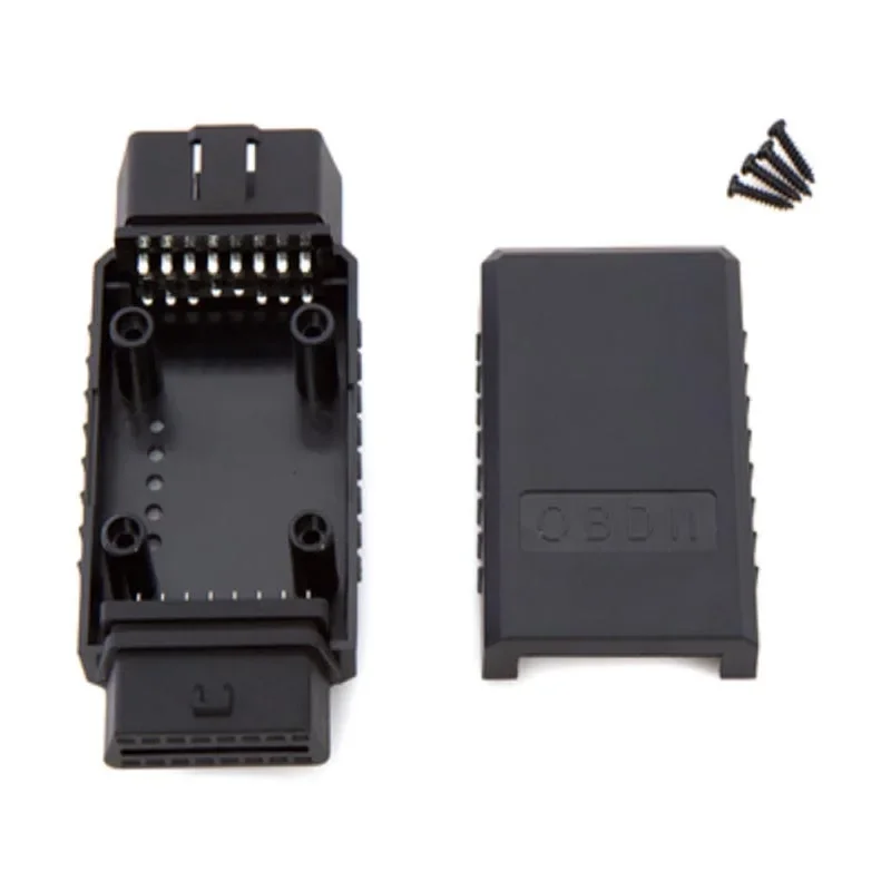 12V 24V ELM327 OBD2 Connector Cover with Enclosure J1962m Plug with Enclosure 16pin Male Female Connector DIY Tool Two with Open