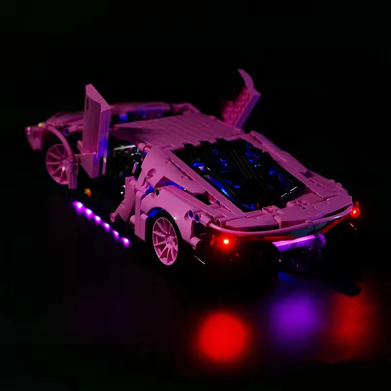 RC-スポーツカービルディングブロックセット,LEDライトキット,LEDライトのみ,ブロックなしのモデル,DIY, 8609