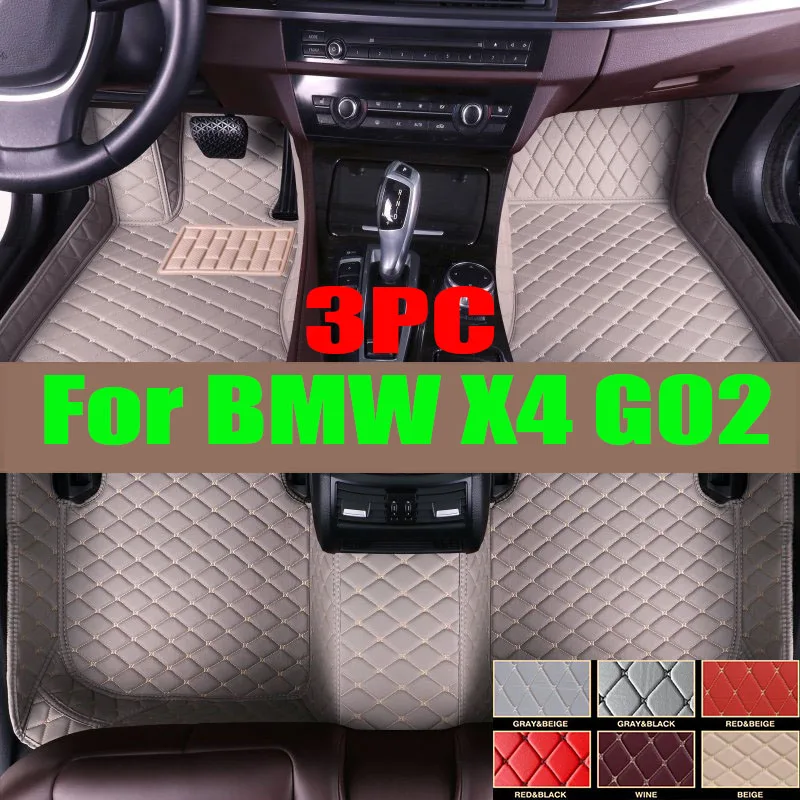 

Car Floor Mats For BMW X4 G02 MK2 2019~2022 Rug Covers Leather Luxury Mat Anti Dirt Pad Carpet Car trunk mat Interior Parts