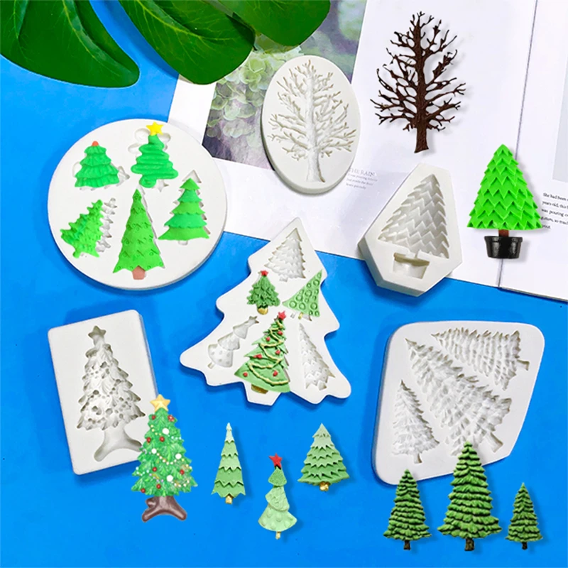 Christmas tree decoration silicone mold Christmas decoration landscaping DIY chocolate candy mold