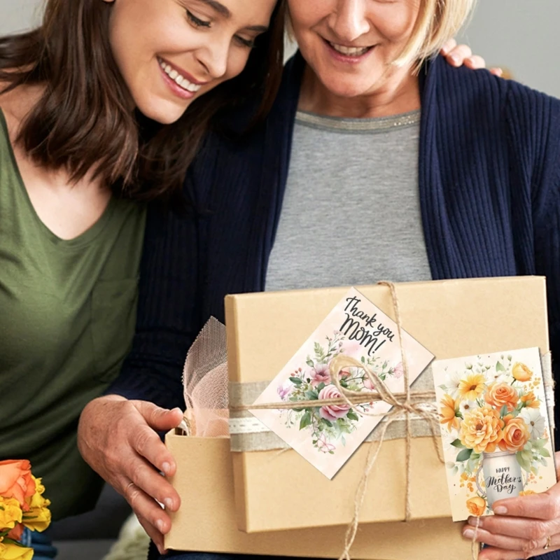 12 pezzi cartoline per festa della mamma per inviare biglietti auguri fatti a mano per madre e le nonne kxre