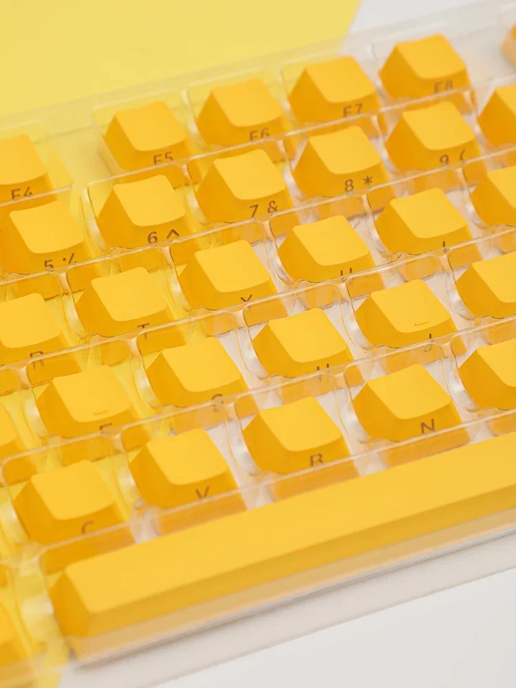 Schenbrunn amarelo keycap lado gravado transparente PBTOEM 68758098   teclado mecânico