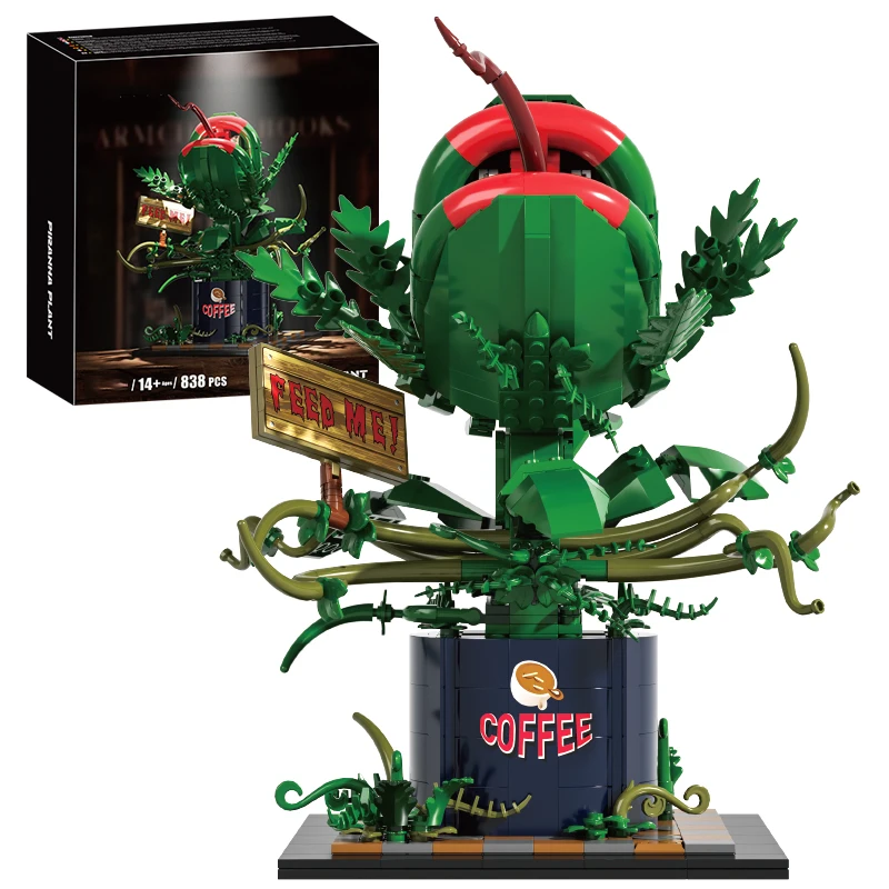 Nouveau Piranha plante blocs de construction ornement Chomper plantes en pot horreurs fleur modèle briques jouets enfants adultes cadeaux 838 pièces
