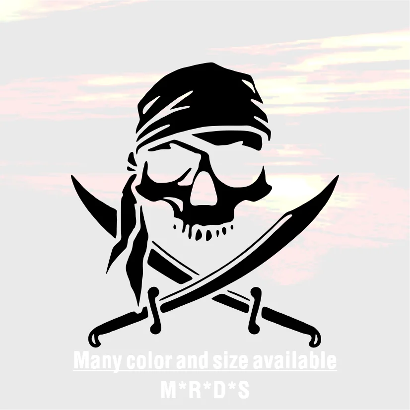 Skull Pirate Personality Car Accessories PVC Stickers Motorcycle Stylish, Decoration Cover Scratches Accessories Exterior Parts