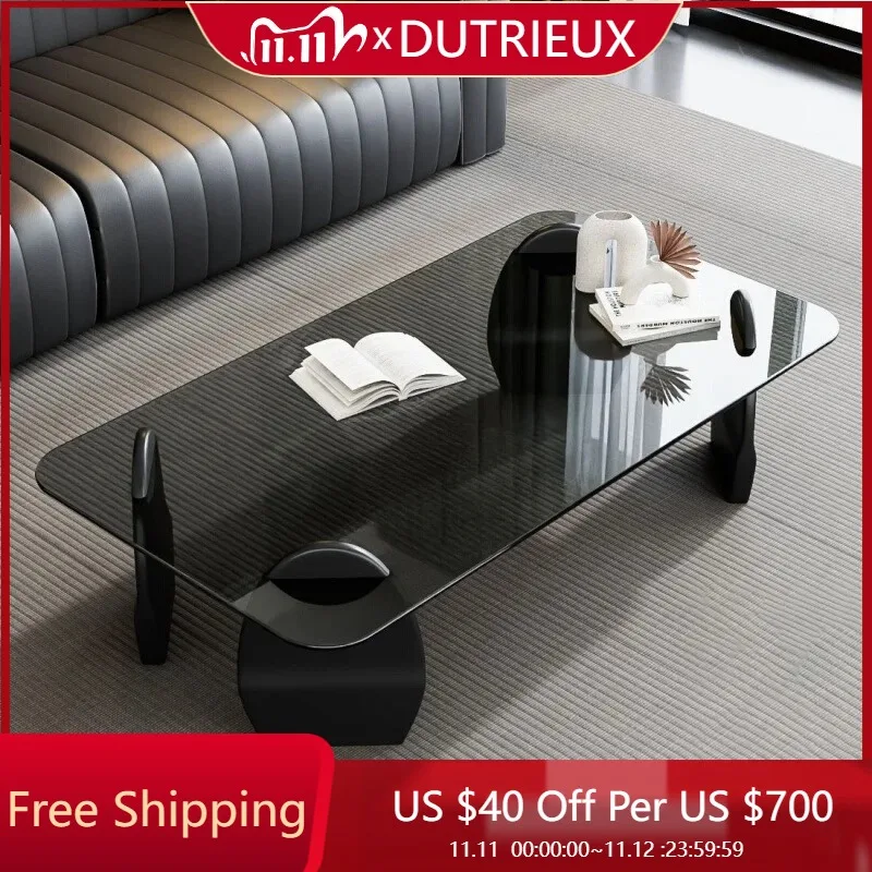 

Rectangle Modern Coffee Table Minimalist Retro Vintage Nesting Clear Side Table Storage Space Saving Couchtisch Home Furniture
