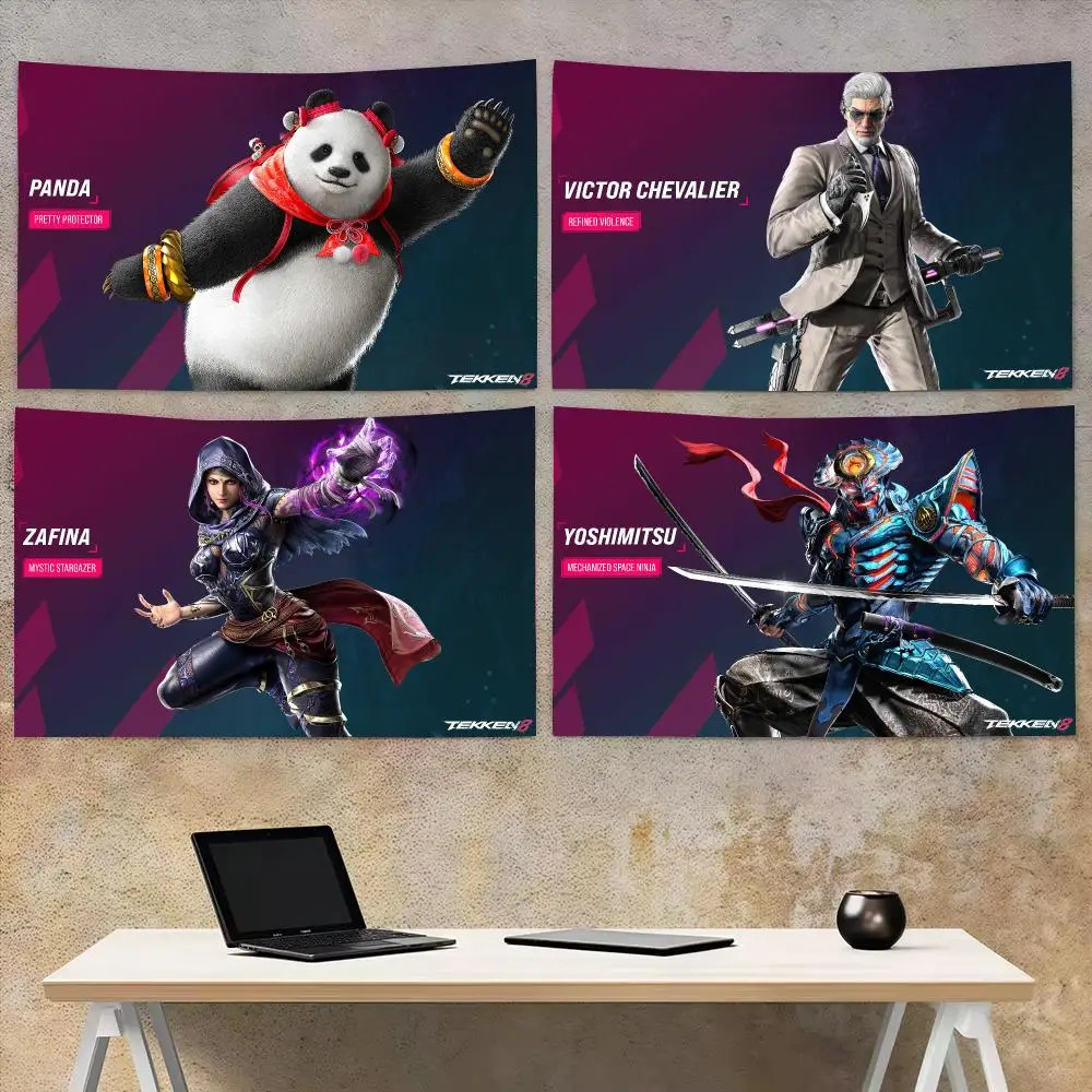 Fighting Game T-Tekken 8 Tapestry Microfiber Tapestry Wall Hanging Decor for Bedroom Living Room Home Outdoor Festival