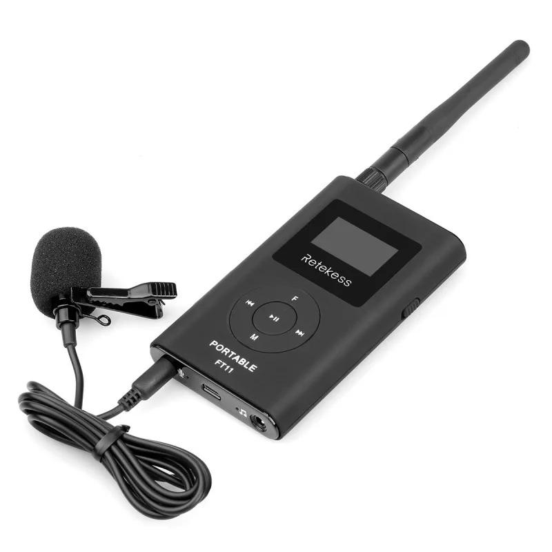 RETEKESS FT11 portable FM broadcast transmitter with 10 PR13FM wireless receivers and narrators view 3