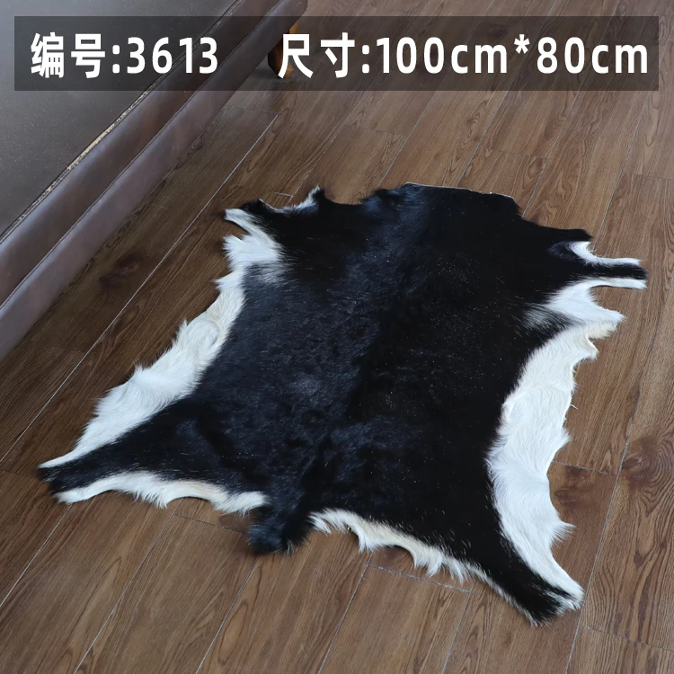 Unique Natural black color Goat leather Rug Wool Leather Chair Cushion Carpet for living room cat mattress dog beds real fur