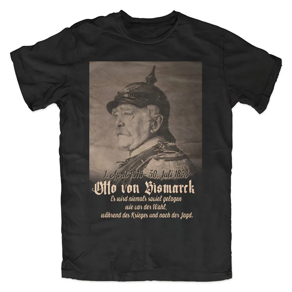 Otto Von Bismarck Premium T-Shirt Schwarz mit Zitat „Kult Militaria Deutschland“ Herren-T-Shirts für den Sommer