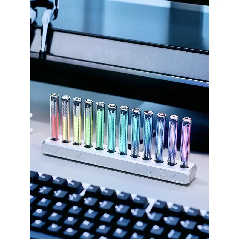 RGB Sound Activated Music Spectrum LED Light, Desktop Atmosphere Lamp with USB Control, for Gaming Room & Home Decor