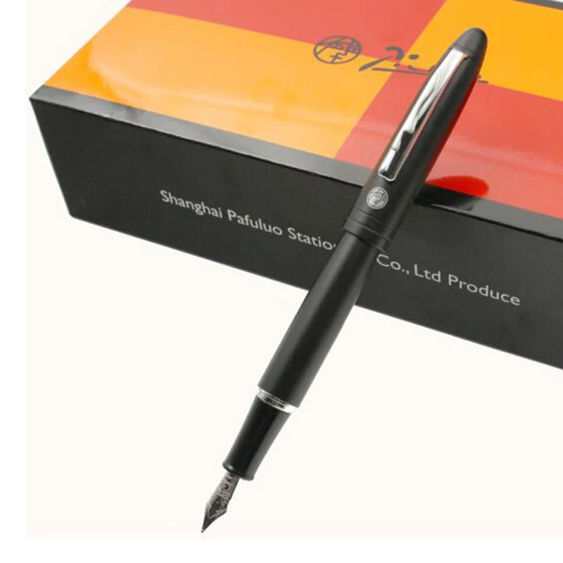 

Picasso Pimio 932 Matte Black Barrel Fountain Pen 0.5mm Fine Nib Silver Trim Ink Pen Luxurious Writing Gift Pen Set