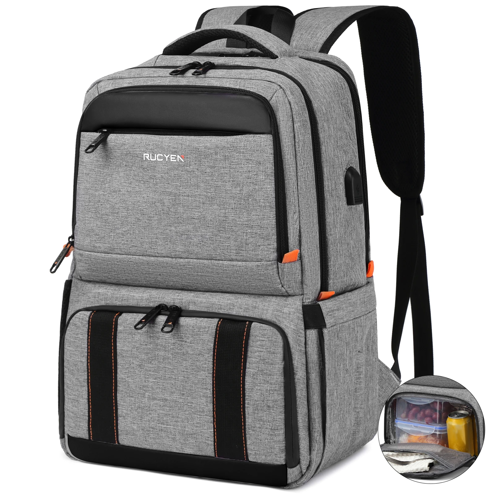 lunch-backpack-insulated-cooler-backpack-lunch-box-for-men-women-156-in-rfid-blocking-laptop-backpack-with-usb-port-lunch-bag