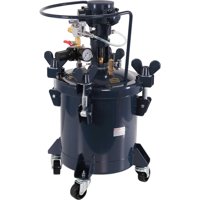 

TCP Global, 2-1/2 галлона, 10 литров, бак для краски под давлением: сверхмощная твердая сталь, зажим на крышке с воздушной смесительной мешалкой