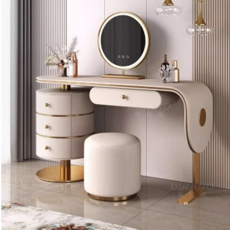 Storage Mirror Vanity Table Drawers Stool Makeup Desk Dressing Table Nordic Modern Penteadeira De Maquiagem Bedroom Furniture