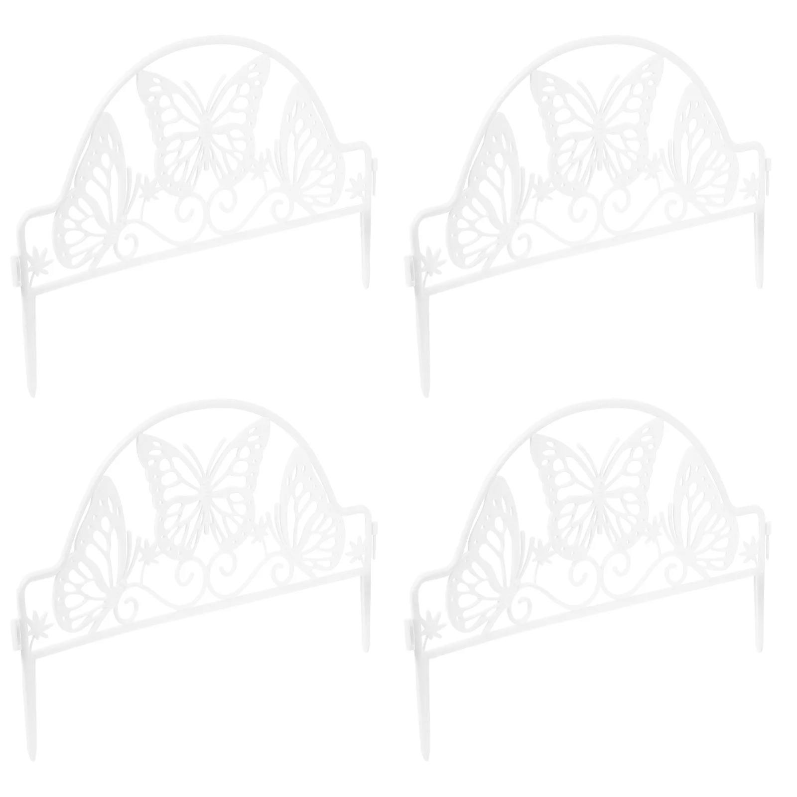 

4pcs Garden Fence Decor Plastic Outdoor Fence Ornaments For Yard Path Border Landscape Edging European Style Lawn Decorative