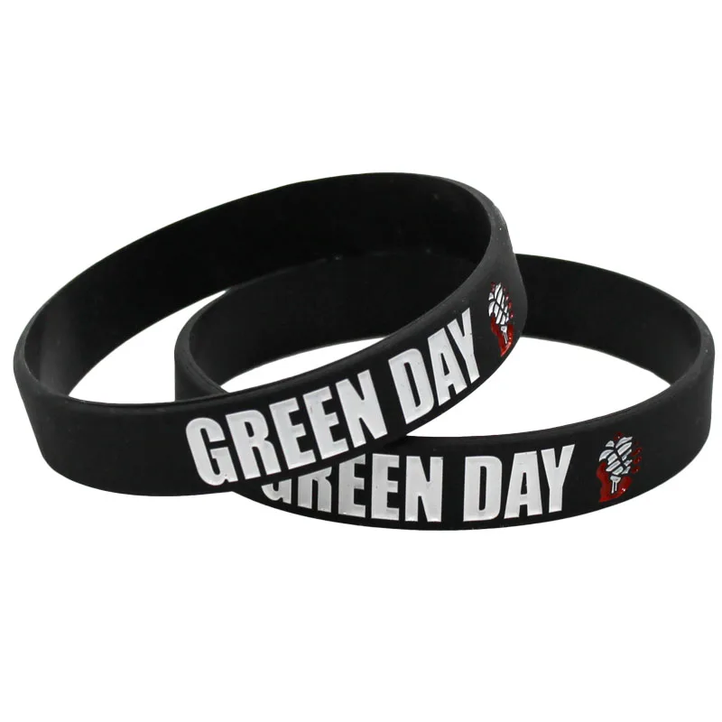 1PC New GREEN DAY Silicone Bracelets&Bangles Black Letters Silicone Wristband for Rock Music Band Lovers Fans Concert Gift SH182