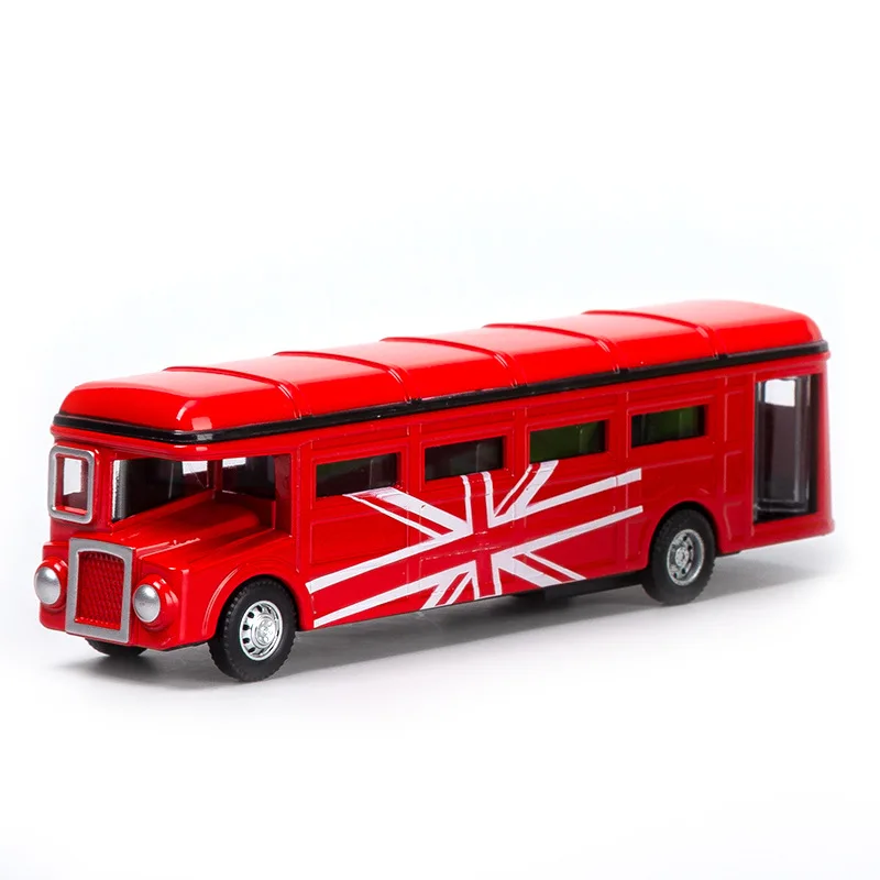 1: 70 die-casting model, alloy single-layer bus model, children\'s toy car ornament, rebound car model, boys\' toy gift