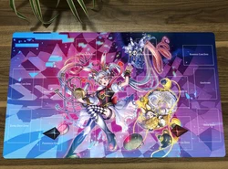 Yugiohトレーディングカードゲームマット、テーブルプレイマット、デスクプレイマウスパッド、デスクプレイマット、ムーンポーンチェシャ猫とマンバポーンポーンホワイトラビットtcgccg