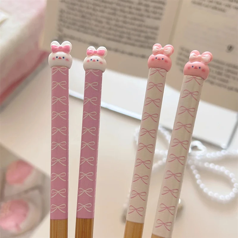 Kawaii Bunny Chinese Chopsticks Cute Wooden Korean Style Japanese Sushi Chopstick For Kids Adult Tableware Kitchen Accessories view 5