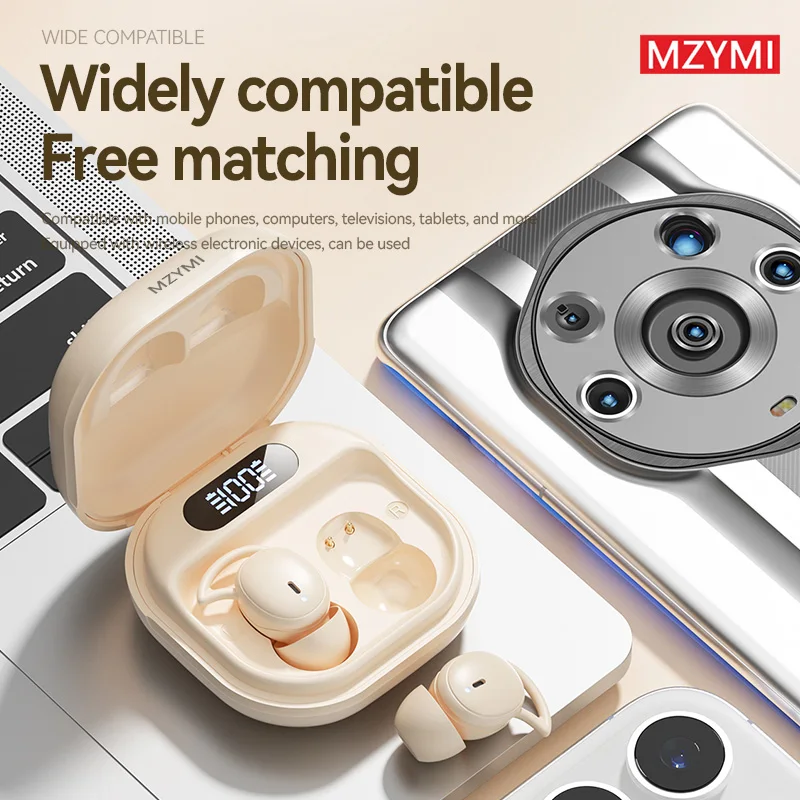 MZYMI M72 Sleep Earbuds Invisible Wireless Bluetooth5.3 HiFi Sound Sport Earphones TWS Noise Reduction Headphones With Mic