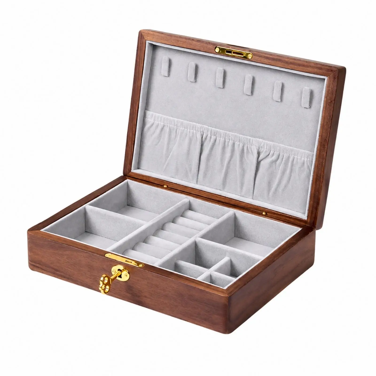 Jewelry Storage Box with Divided Compartments for Necklaces Earrings Rings and Bracelets Vanity Case
