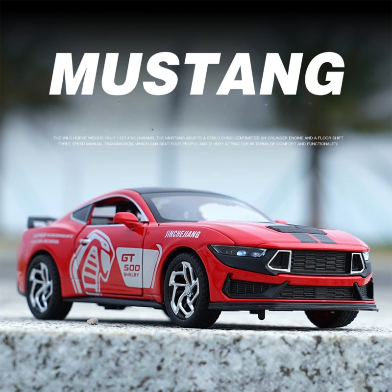 

Simulation 1:32 Ford Mustang Shelby GT500 Alloy Car Model with Realistic Pullback Car Toy Racing Car Ornament Diecast Miniature