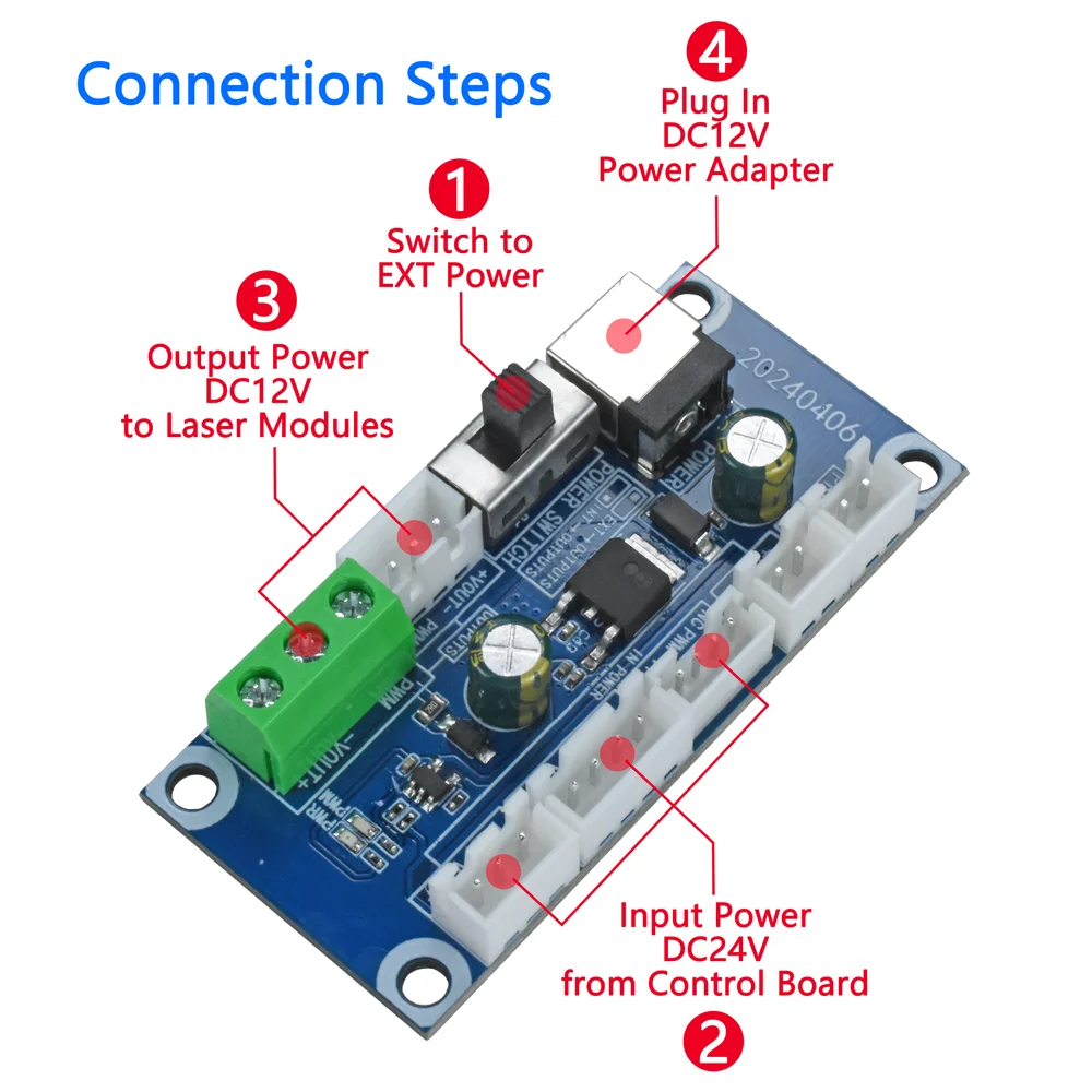 10W Laser Module with Air Assist 5W Laser Engraving Head 450nm Blue TTL Laser Head for CNC Laser Cutting Machine DIY Wood Tools