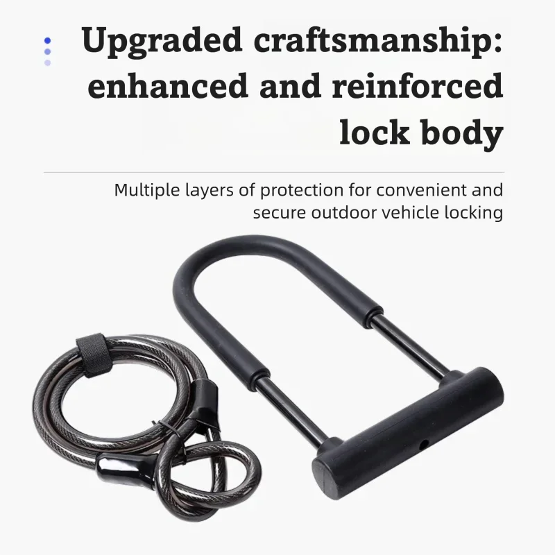 

Heavy Duty Anti-Theft Steel Cable Chain Lock - For MTB Mountain Bike E-Scooter, Portable PVC-Coated Cycling Security Accessory