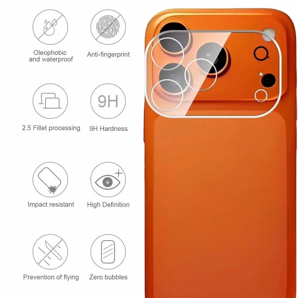 Neue Stil Kamera Schutz Für IPhone 17 Serie HD Kamera Schutz 3D Objektiv Fall Für 17 Air 9 H Zurück objektiv Glas Film Abdeckung Kappe