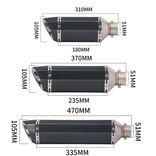Imagen 2 del producto Accesorios universales de 51mm, tubo de escape para motocicleta, silenciador modificado, echappement moto db killer para XJ6 MT07 09 03