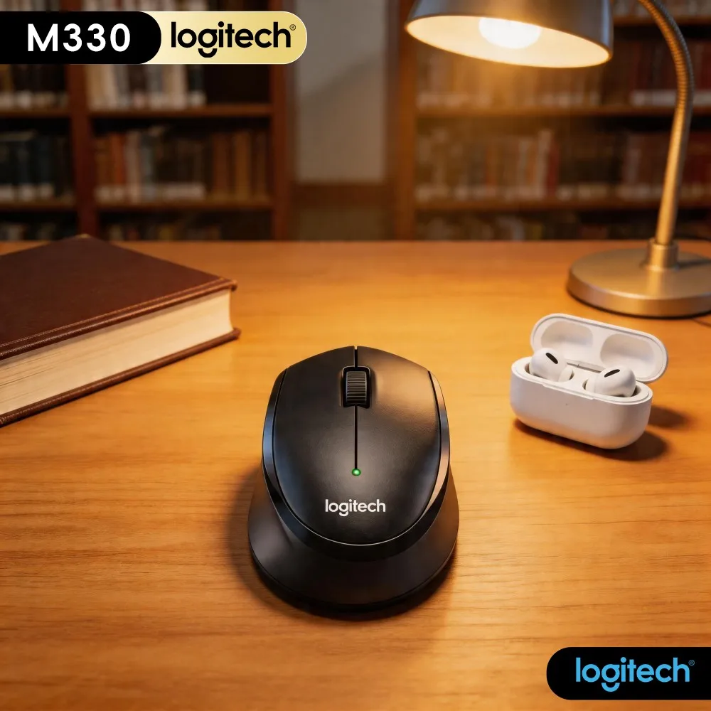 Logitech M330 Silent Wireless Mouse High Precision Optical Tracking For Daily Document Processing Desktop Notebook Usage