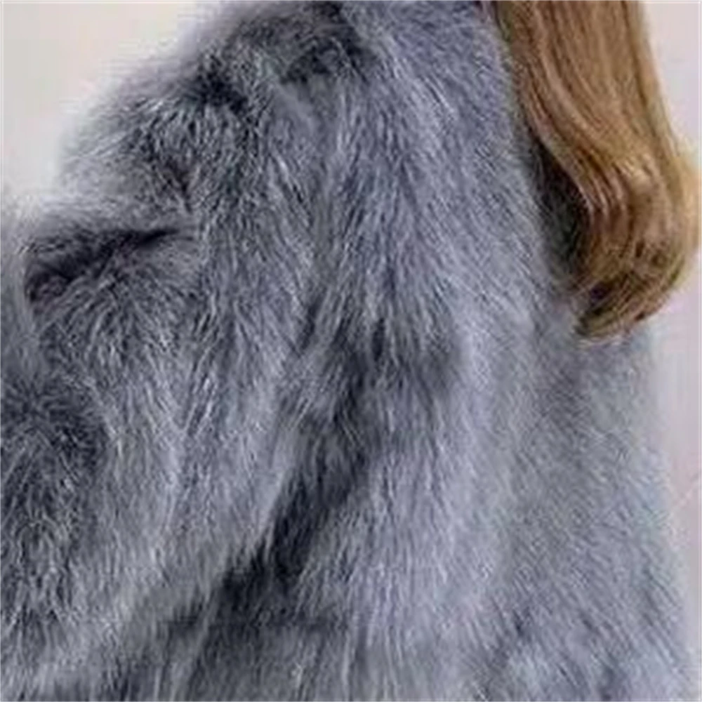 Elegant Plush Fur Coats Outerwear Overcoat Mink Fur Thick Warm Fur Coat Winter Fashion Faux Fur Jacket Fluffy Spring