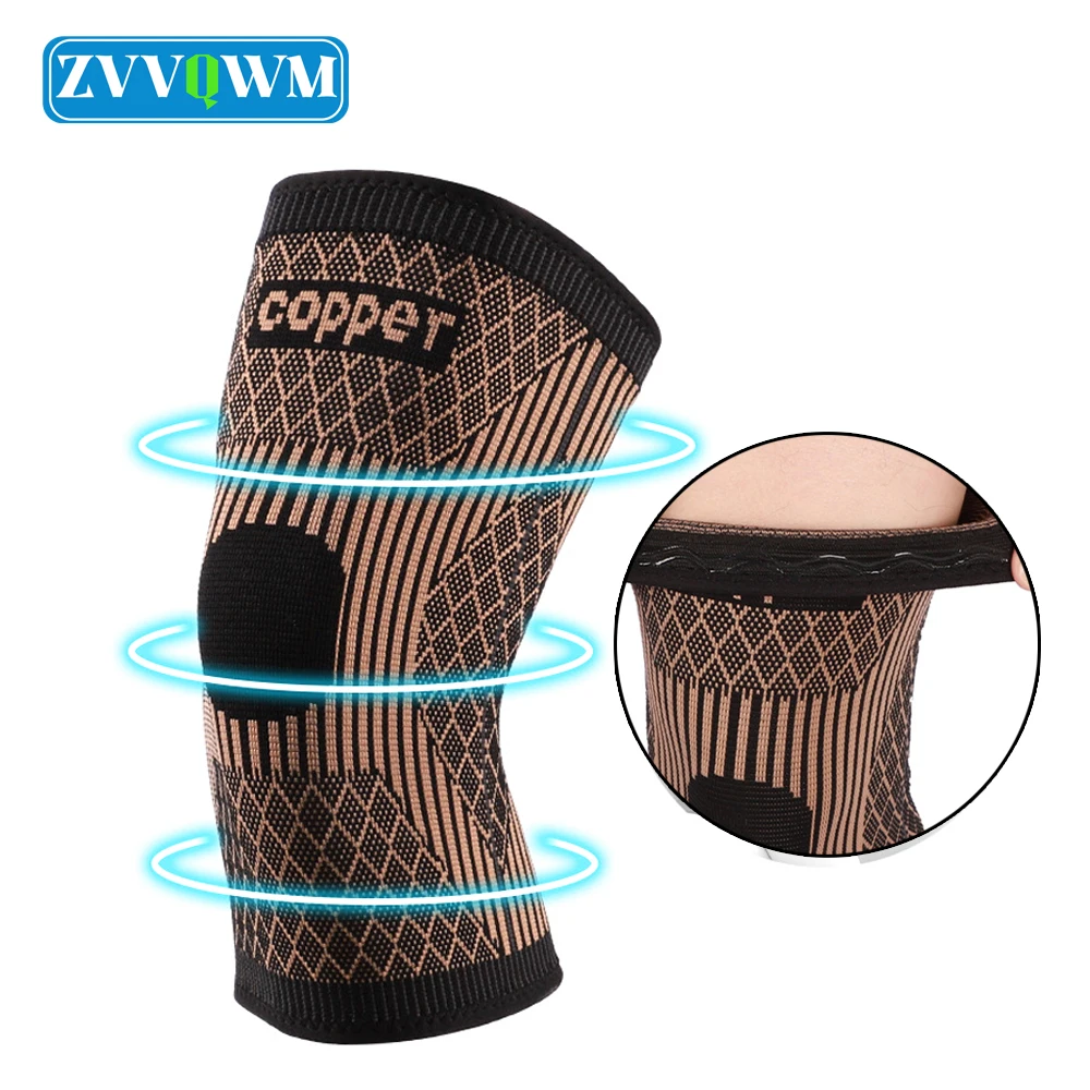 

1Pcs Compression Copper Knee Sleeve Women Men Joint Pain Relief Knee Support Arthriti Sports Knee Brace Basketball Working Out