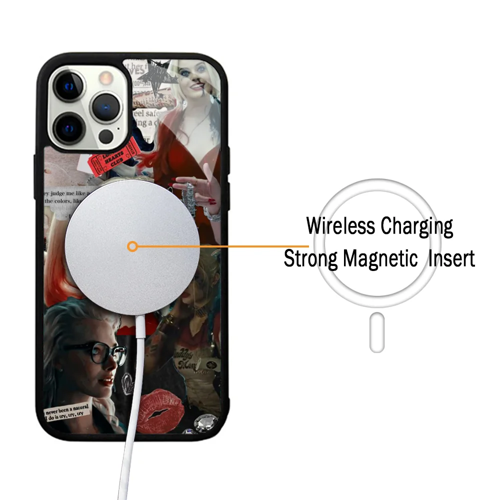 Villain H-Harley Quinn-S Phone Case For IPhone 11 12 13 14 15 Plus Pro Max Mirror Acrylic Cover For Magsafe Wireless Charging