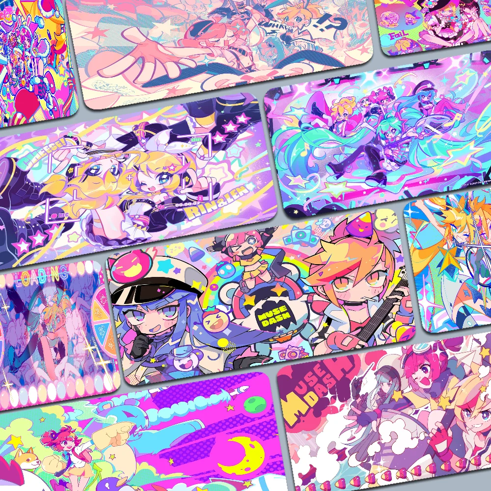 Muse Dash Anime Girl Mousepad Boy Pad Natural Rubber Gaming mousepad Desk Mat Size for Gameing World of tanks CS GO Zelda